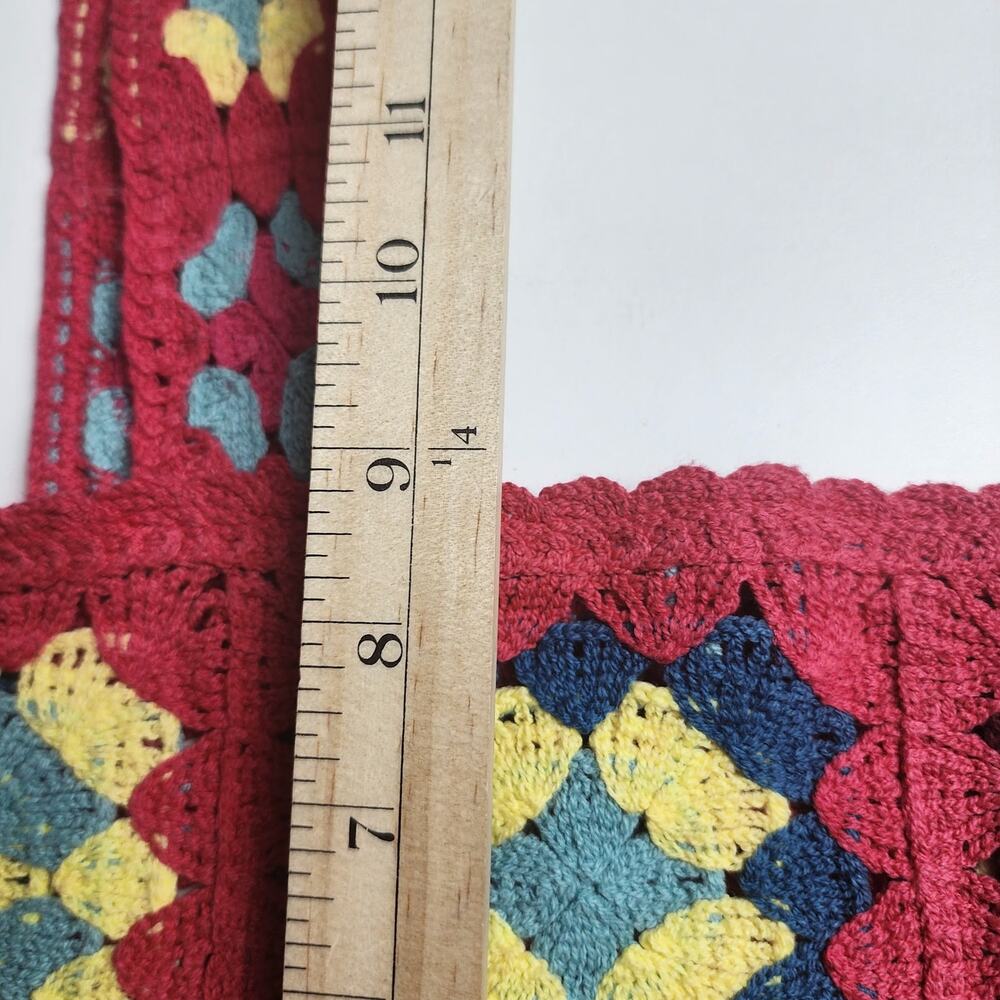 Witty Fox Top Women's S Crocheted Hippie Boho Cropped colorful fun festival 70's - Picture 7 of 10